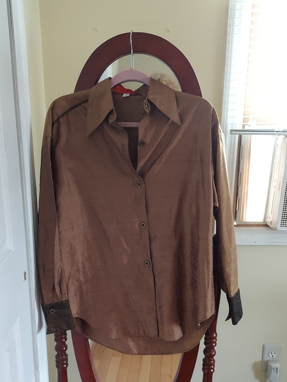 Womens Dunnington Silk Shirt Sz S Made In USA